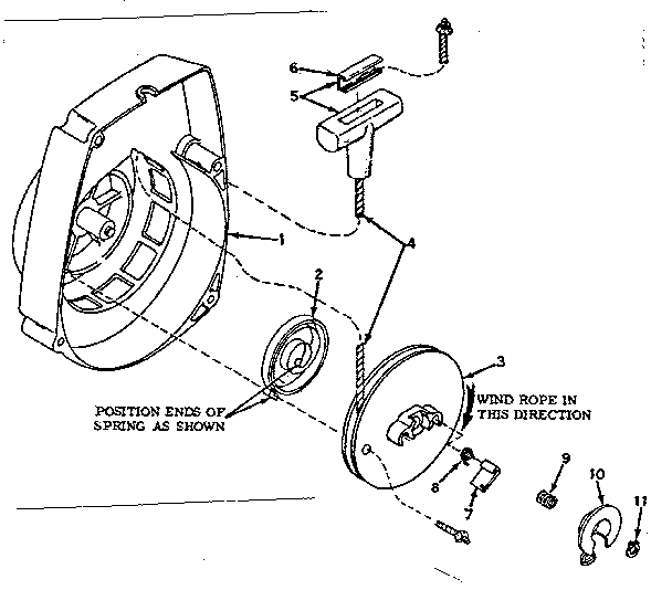 Shroud And Rewind Starter No. 590421 Diagram and Parts List for 91763204  Craftsman Chainsaw
