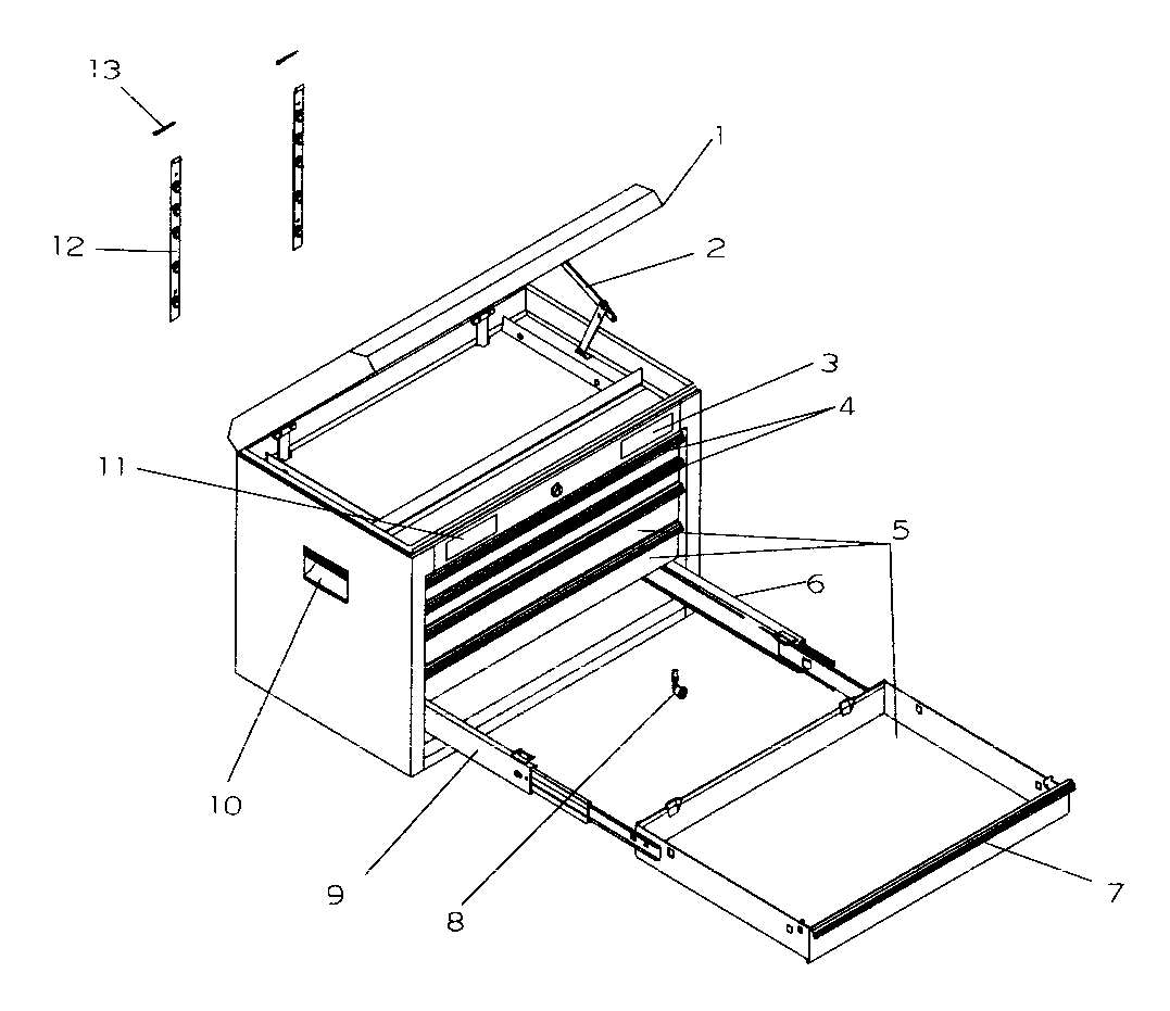 Tool Chest Diagram and Parts List for 706597146  Craftsman Tool Stand & Cart