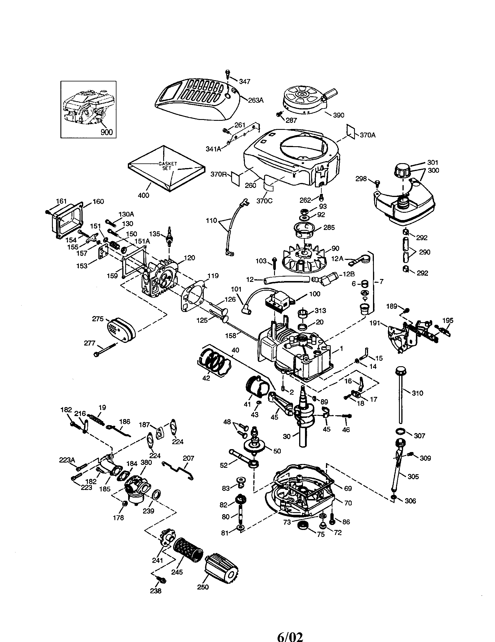 Tecumseh Engine Diagram and Parts List for 143005500  Craftsman Engine