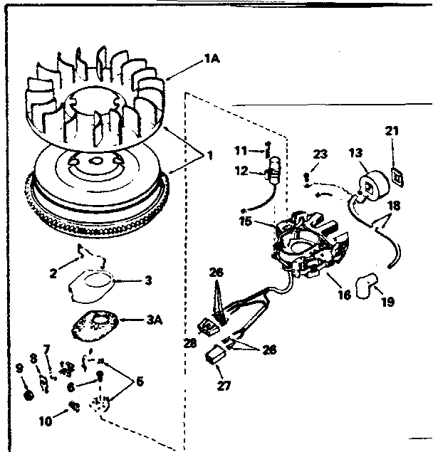 Alternator Magneto Diagram and Parts List for 143356192  Craftsman Engine