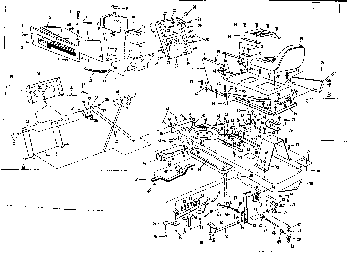 Top Half Diagram and Parts List for 53696360  Craftsman Lawn Mower