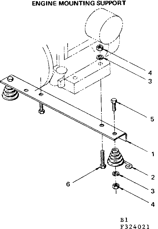 Engine Mounting Support Diagram and Parts List for 580324021  Craftsman Engine