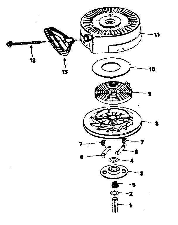 Rewind Starter No. 590646 Diagram and Parts List for 143794072  Craftsman Engine