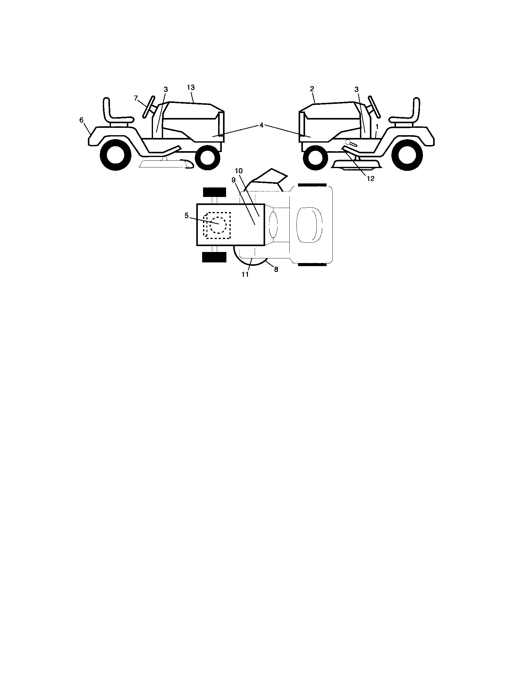 Decals Diagram and Parts List for 917276861  Craftsman Lawn Tractor