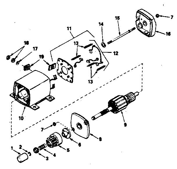 Starter Motor No. 33605 Diagram and Parts List for 143386142  Craftsman Engine