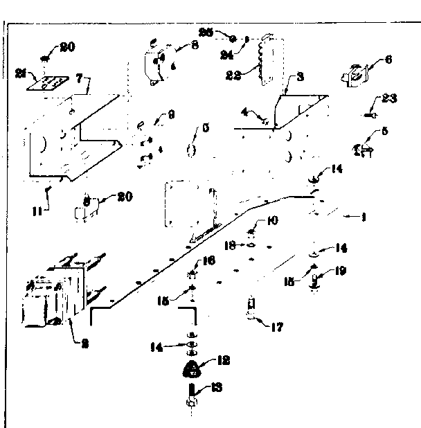 Mounting Base Diagram and Parts List for 58031552  Craftsman Engine