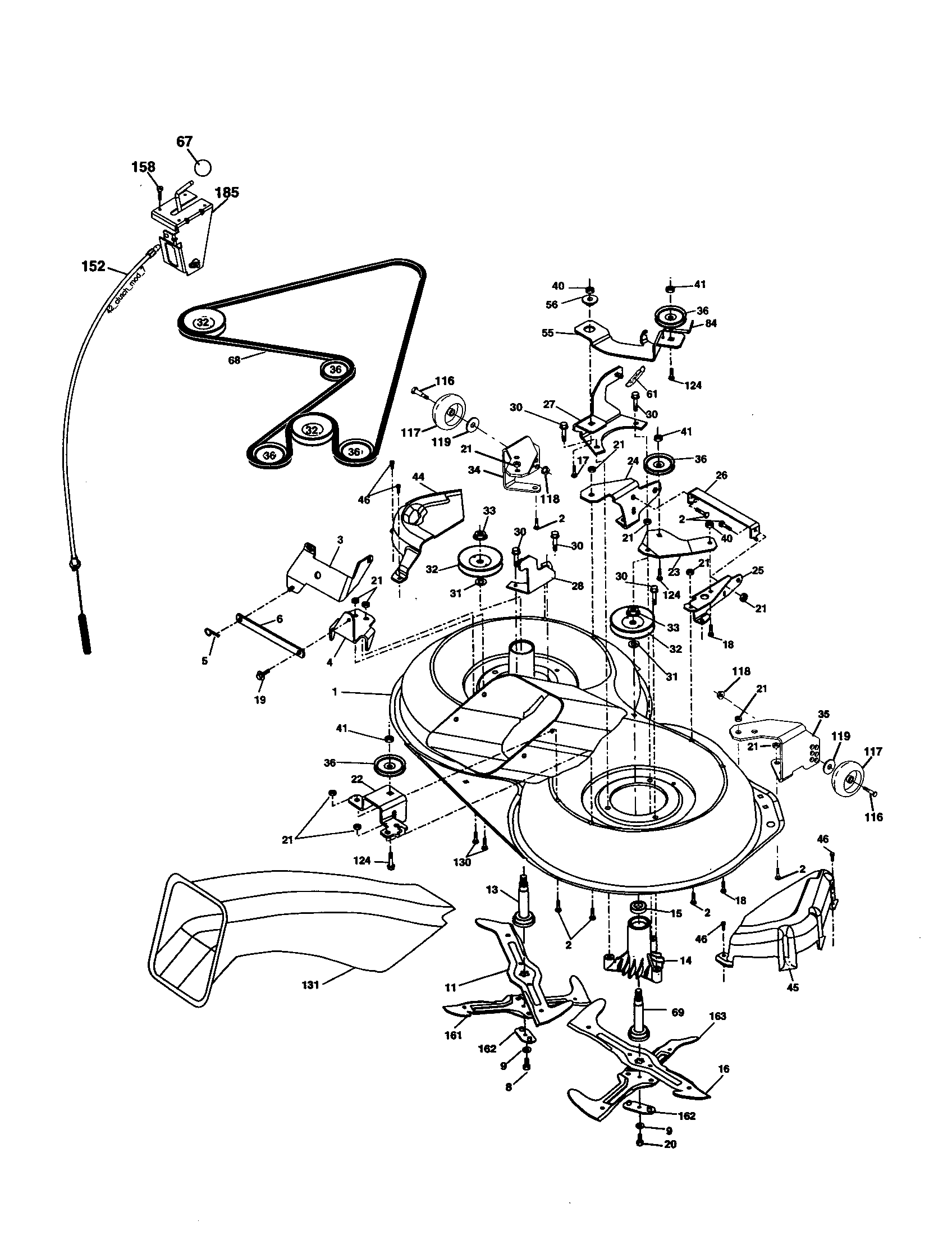 Mower Diagram and Parts List for 917277103  Craftsman Lawn Tractor