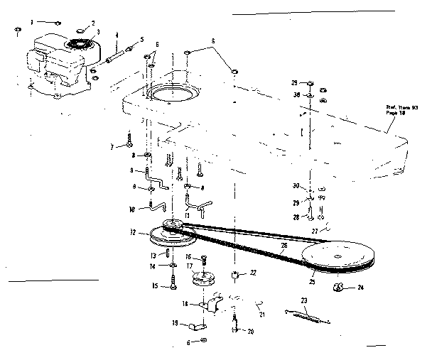 Clutch Assembly Diagram and Parts List for 564250910  Craftsman Lawn Tractor