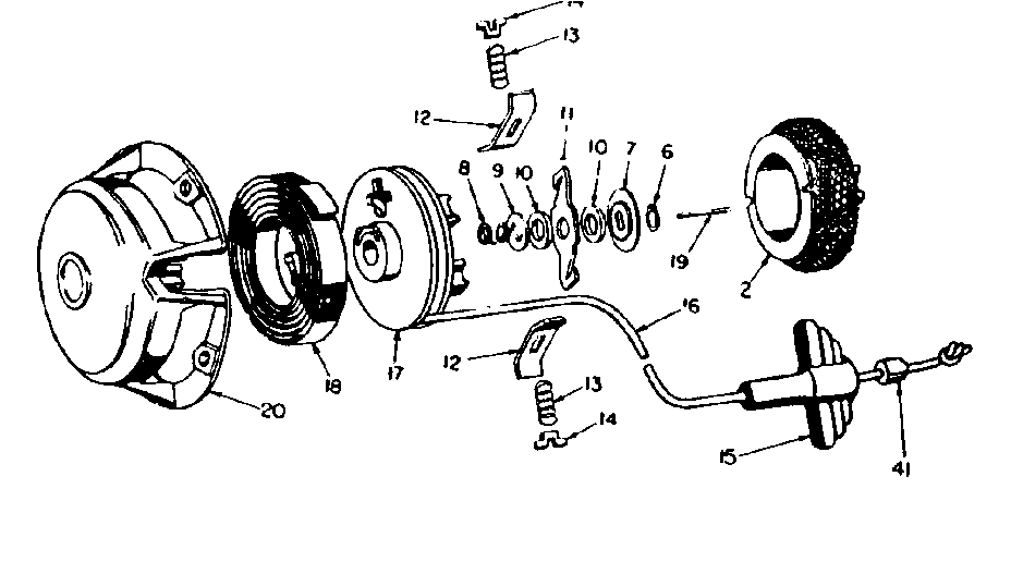 Rewind Starter #590290 Diagram and Parts List for 91760019  Craftsman Chainsaw