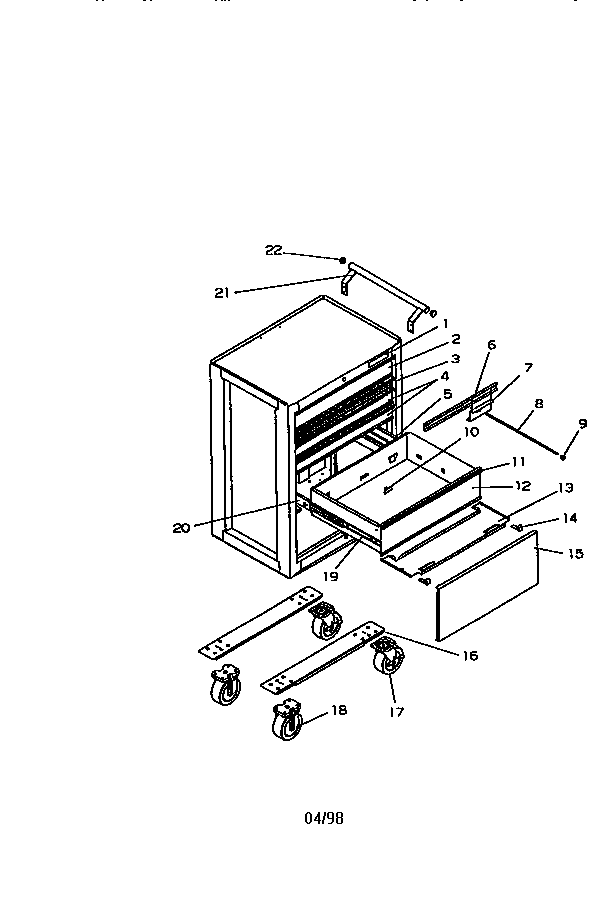 Unit Parts Diagram and Parts List for 706659170  Craftsman Tool Stand & Cart