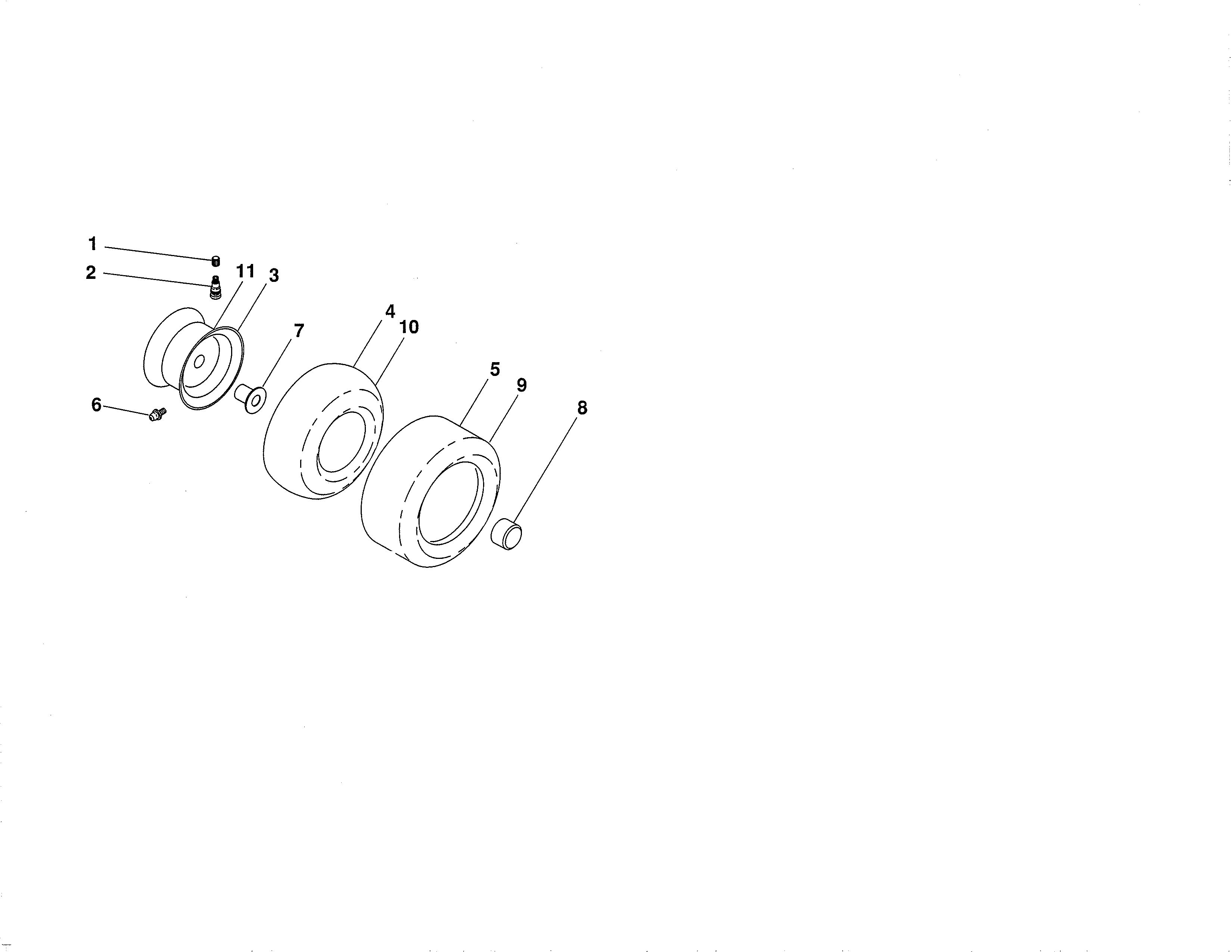Wheels & Tires Diagram and Parts List for 917986440  Craftsman Lawn Tractor