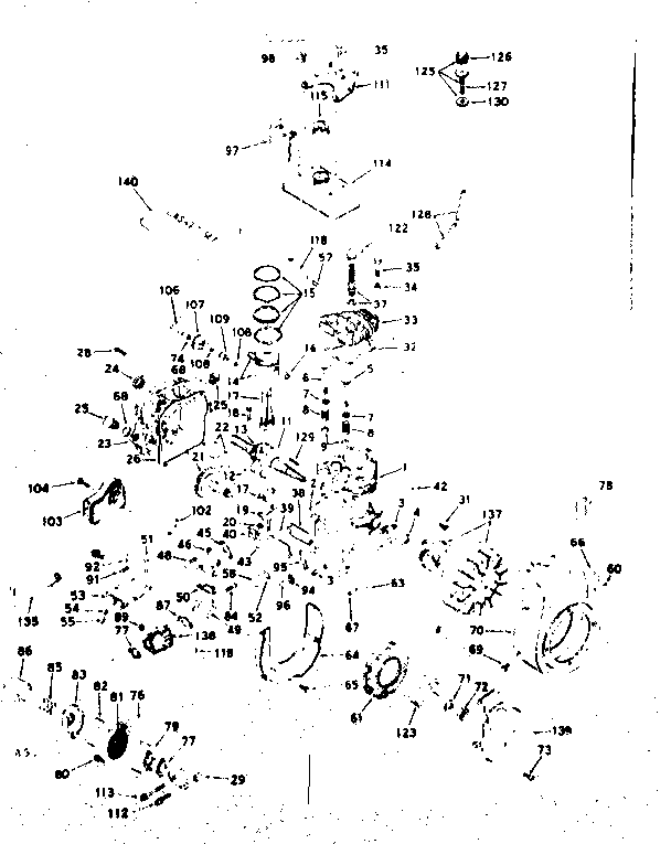 Basic Engine Diagram and Parts List for 143594022  Craftsman Engine