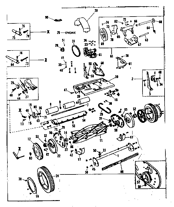 Reel Assembly Diagram and Parts List for 53681987  Craftsman Lawn Mower