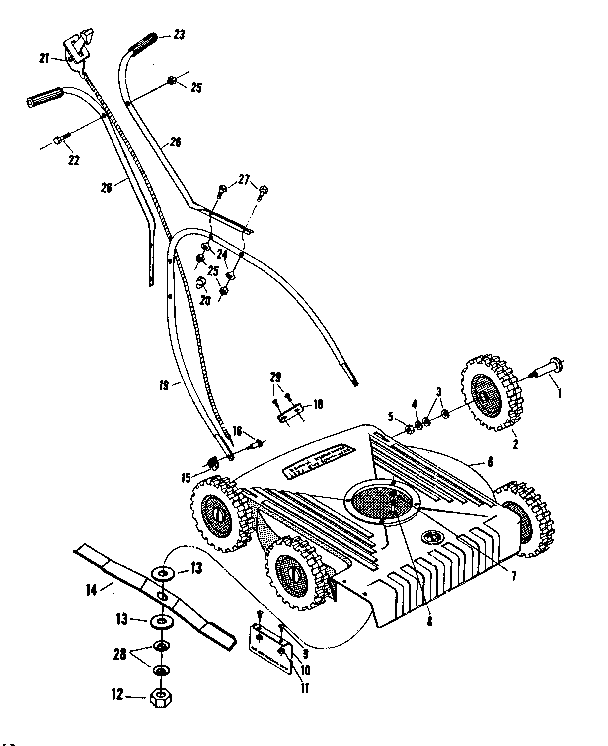 Replacement Parts Diagram and Parts List for 13191031  Craftsman Lawn Mower