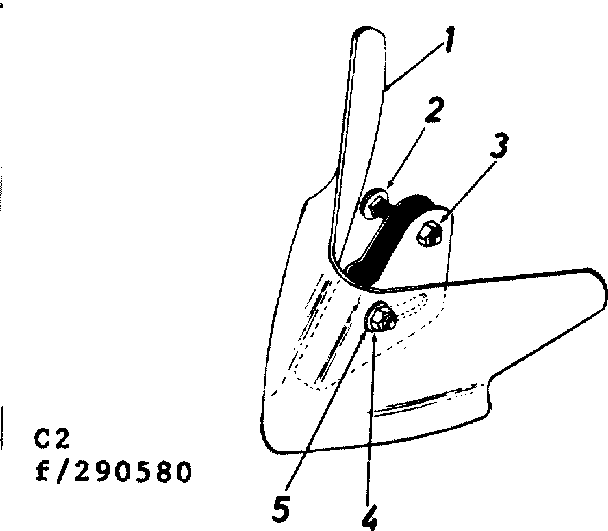 Furrower Assembly Diagram and Parts List for 917290580  Craftsman Tiller