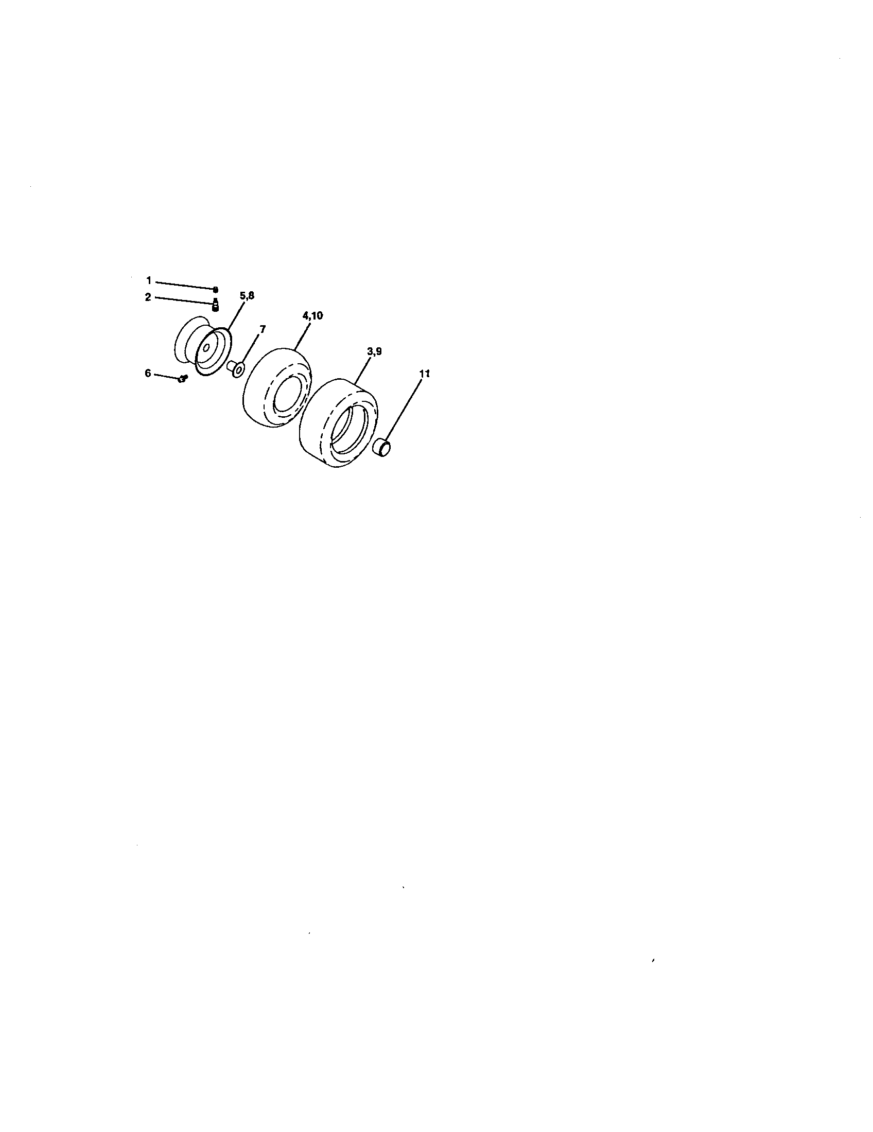 Wheels And Tires Diagram and Parts List for 917272081  Craftsman Lawn Tractor