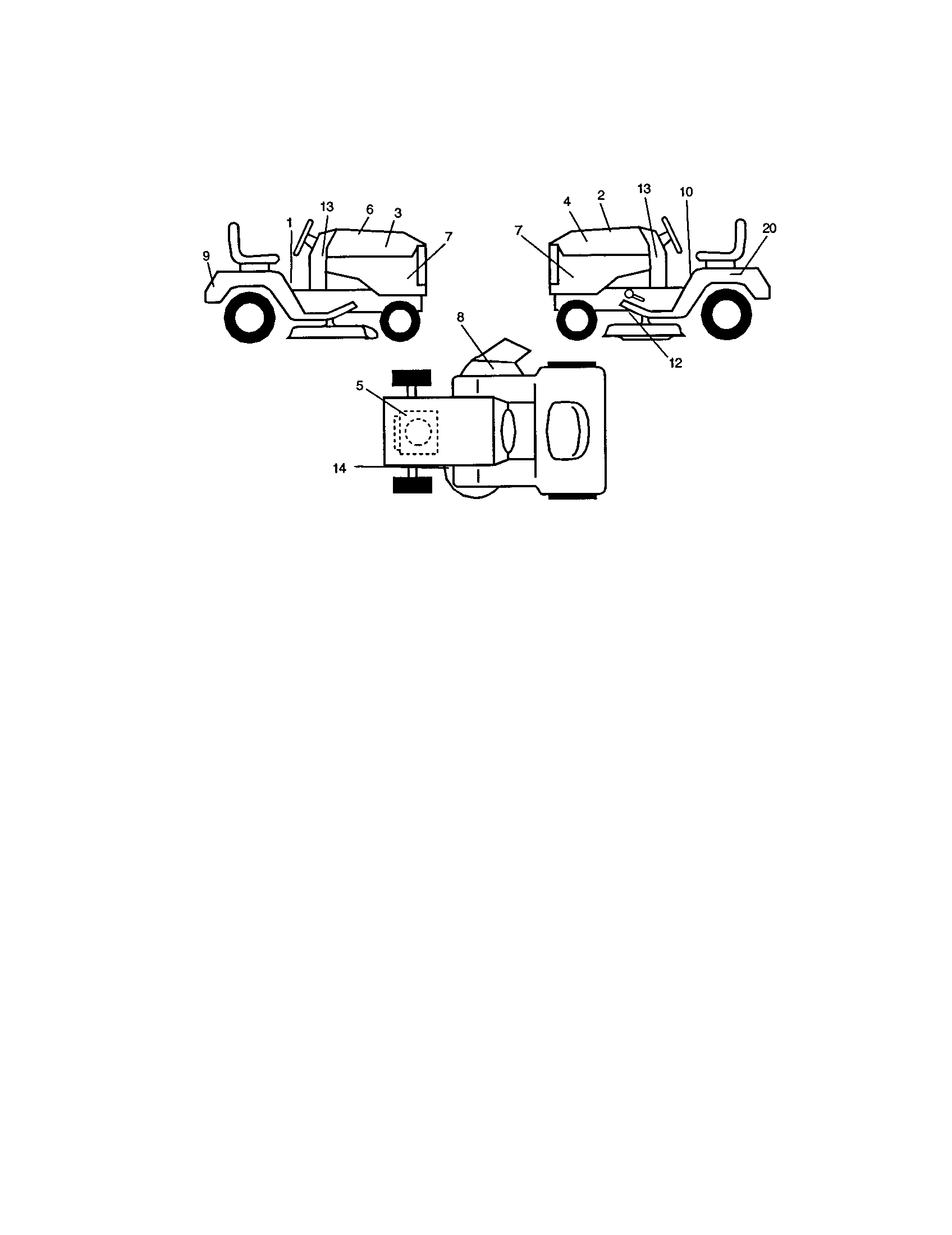 Decals Diagram and Parts List for 917271733  Craftsman Lawn Tractor