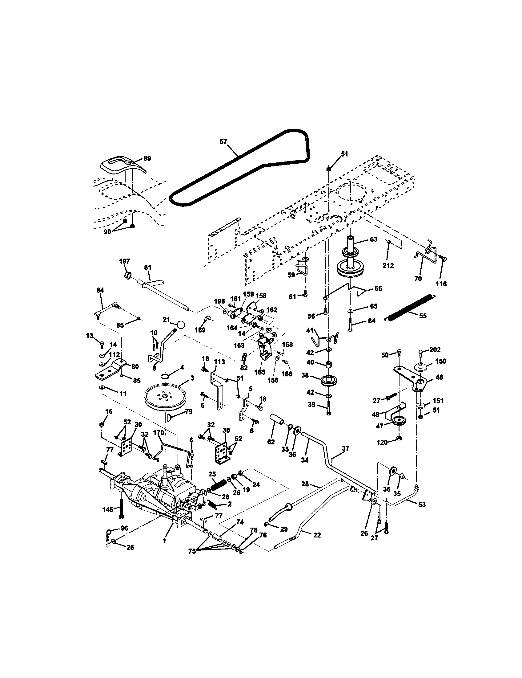 Ground Drive Diagram and Parts List for 917272431  Craftsman Lawn Tractor