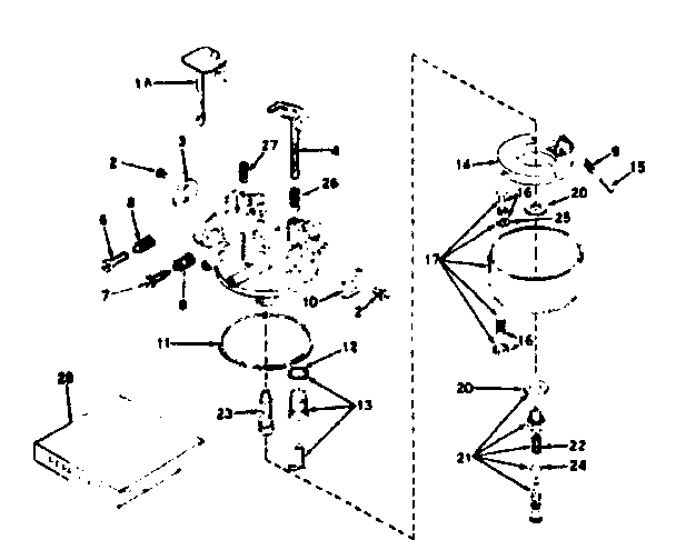 Carburetor Diagram and Parts List for 143226102  Craftsman Engine