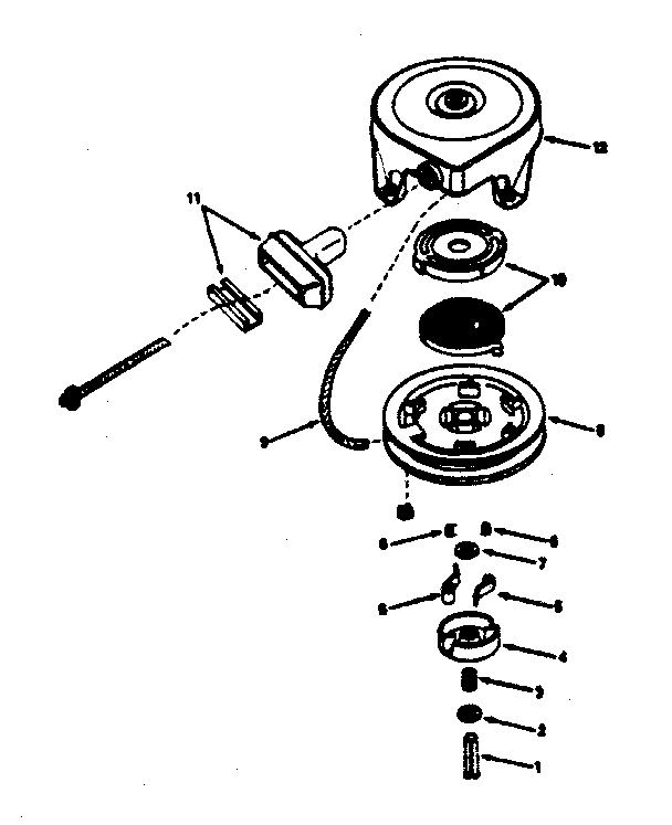 Rewind Starter No. 590633 Diagram and Parts List for 143786172  Craftsman Engine