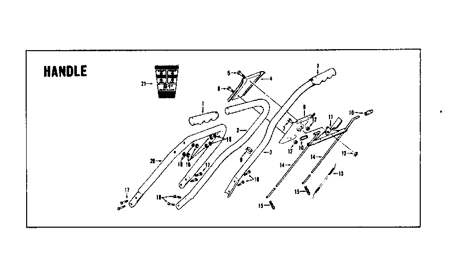 Handle Diagram and Parts List for 17491280  Craftsman Lawn Mower