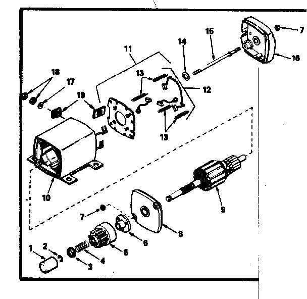 Starter Motor No. 33605 Diagram and Parts List for 143386012  Craftsman Engine