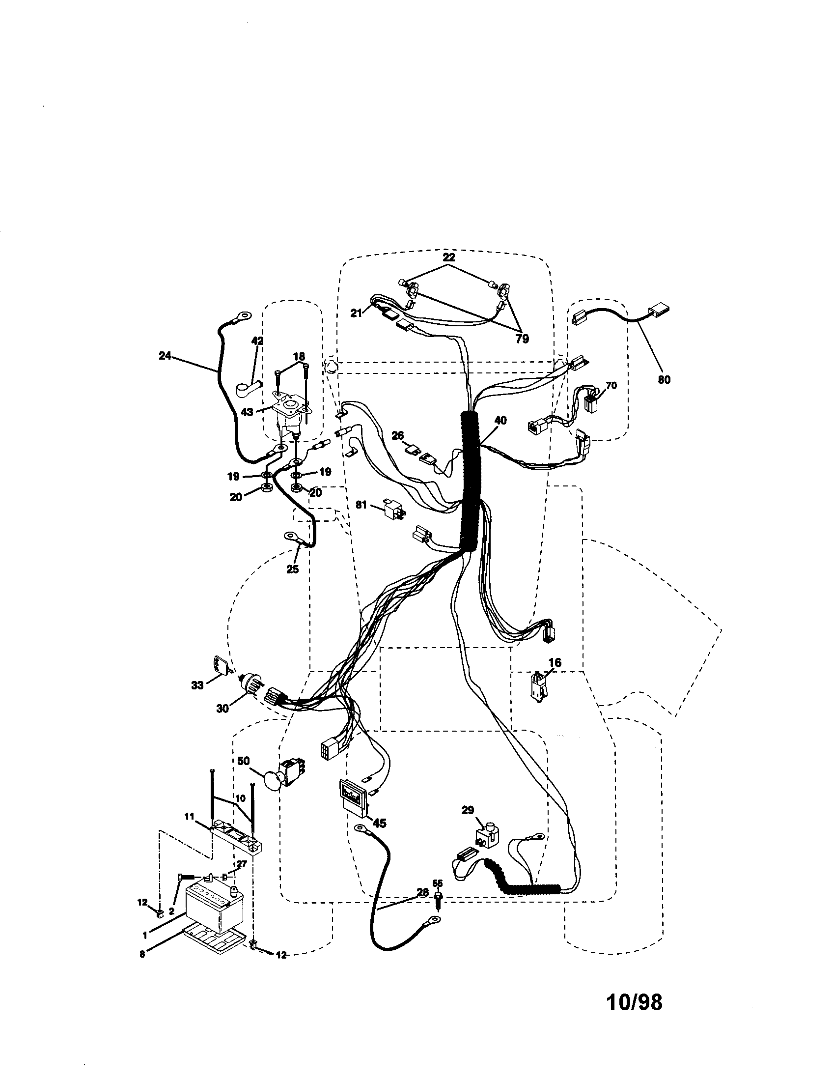 Electrical Diagram and Parts List for 917272011  Craftsman Lawn Tractor