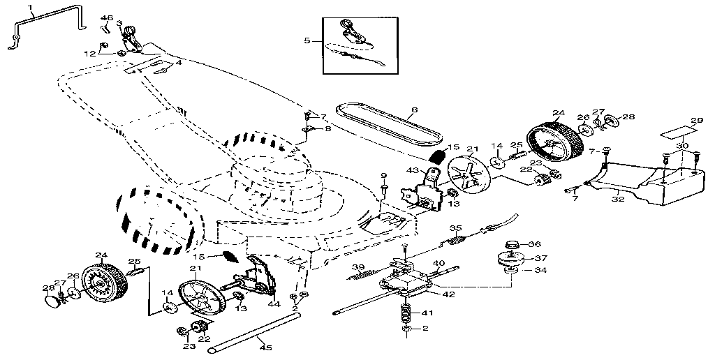 Drive Assembly Diagram and Parts List for 917378751  Craftsman Lawn Mower