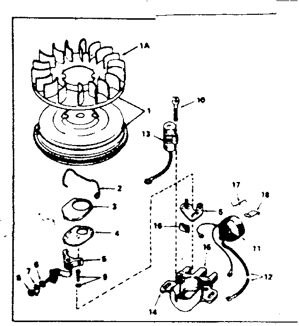 Magneto Diagram and Parts List for 143316262  Craftsman Engine