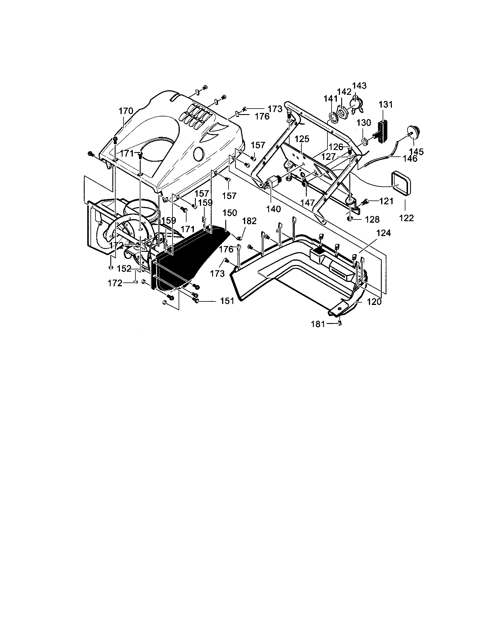 Top Cover Assembly Diagram and Parts List for 53688521200  Craftsman Snow Blower