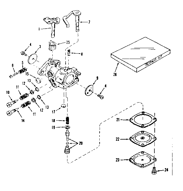 Carburetor No. 30146 Diagram and Parts List for 143501090  Craftsman Engine