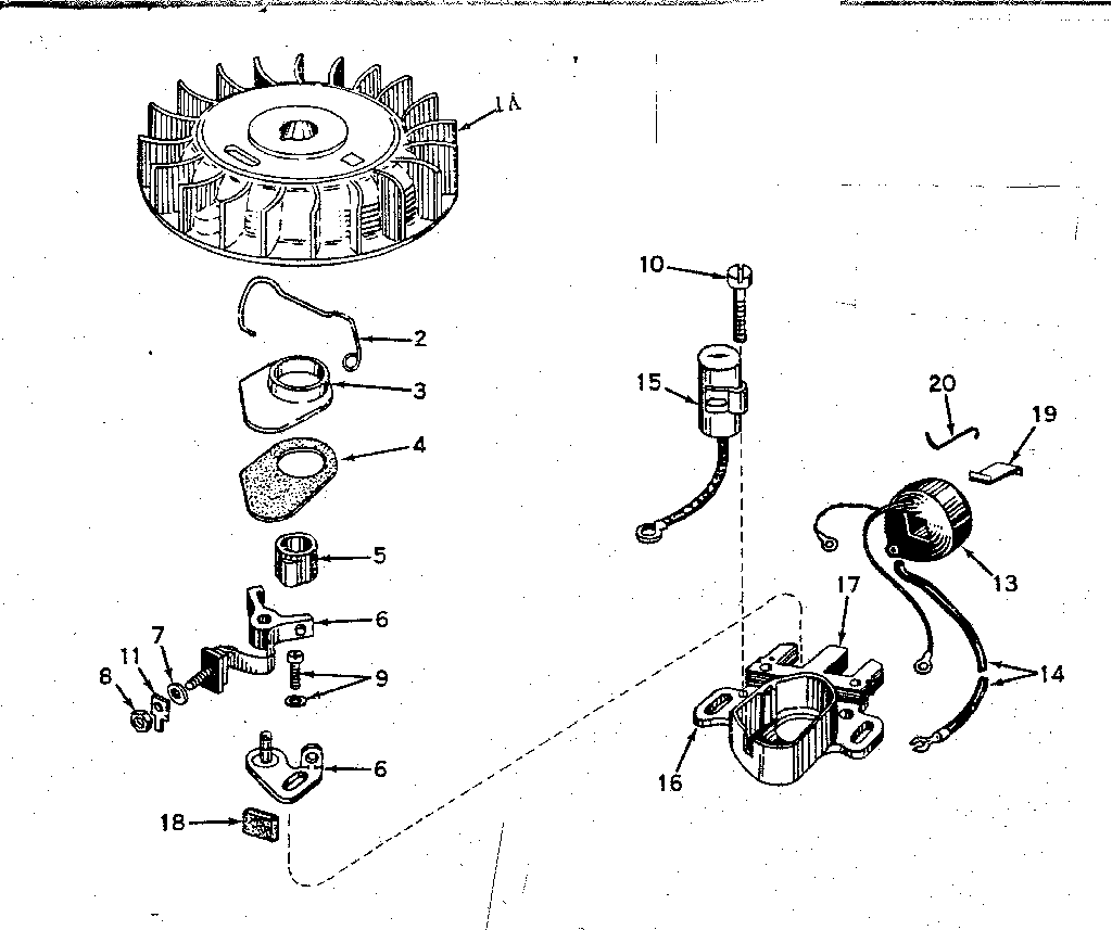 Magneto No. 610690a Diagram and Parts List for 143574072  Craftsman Engine