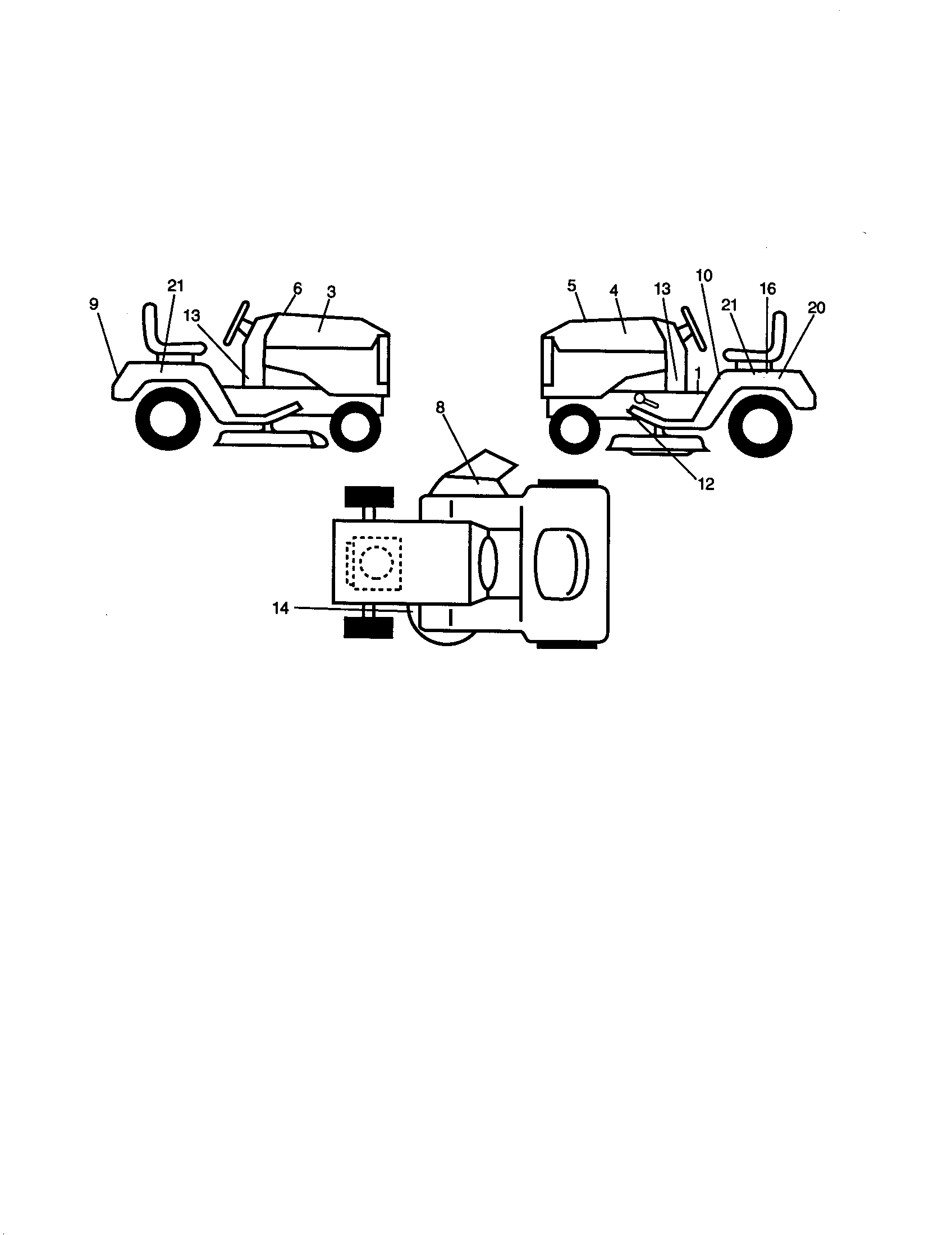 Decals Diagram and Parts List for 917271060  Craftsman Lawn Tractor