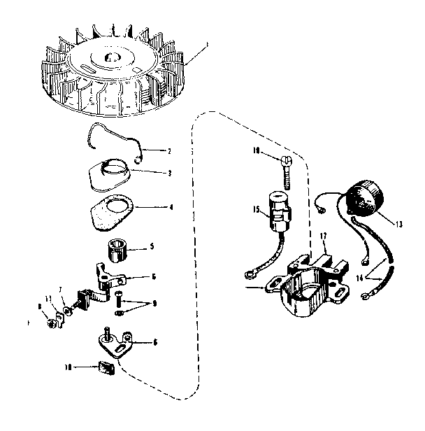 Magneto Diagram and Parts List for 143126041  Craftsman Engine