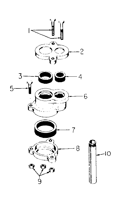 Sears Vertical Casing Adapters Diagram and Parts List for 39025162  Craftsman Water Pump