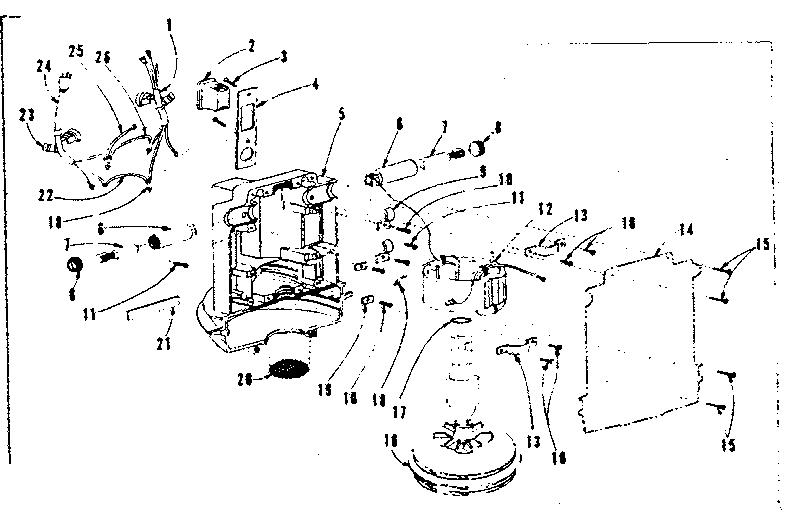 Motor-blower Assembly W/cords Diagram and Parts List for 75817831  Craftsman Utility Vacuum