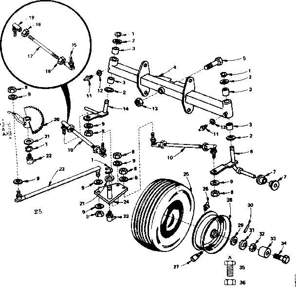 Front Axle Diagram and Parts List for 917257130  Craftsman Lawn Tractor