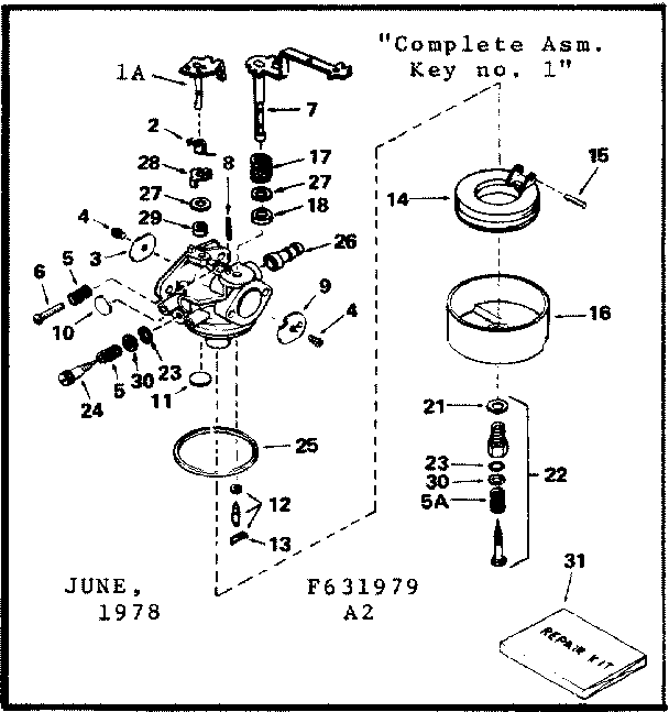 Replacement Parts Diagram and Parts List for 143676012  Craftsman Engine