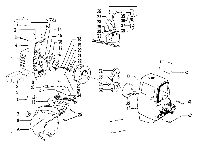 Rope And Handle Starter Diagram and Parts List for 234795522  Craftsman Trimmer