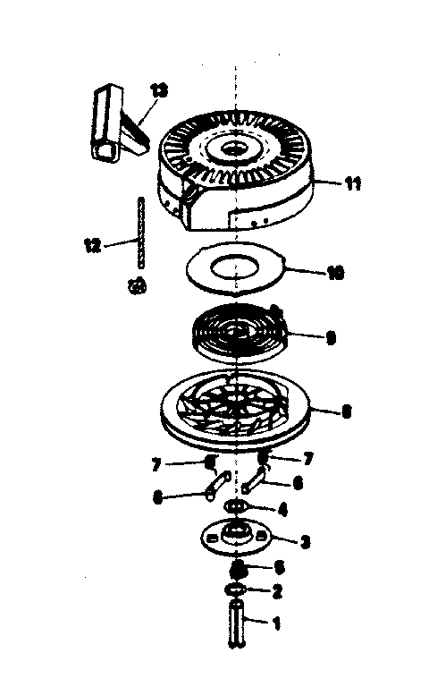 Rewind Starter No. 590621 Diagram and Parts List for 143384572  Craftsman Engine