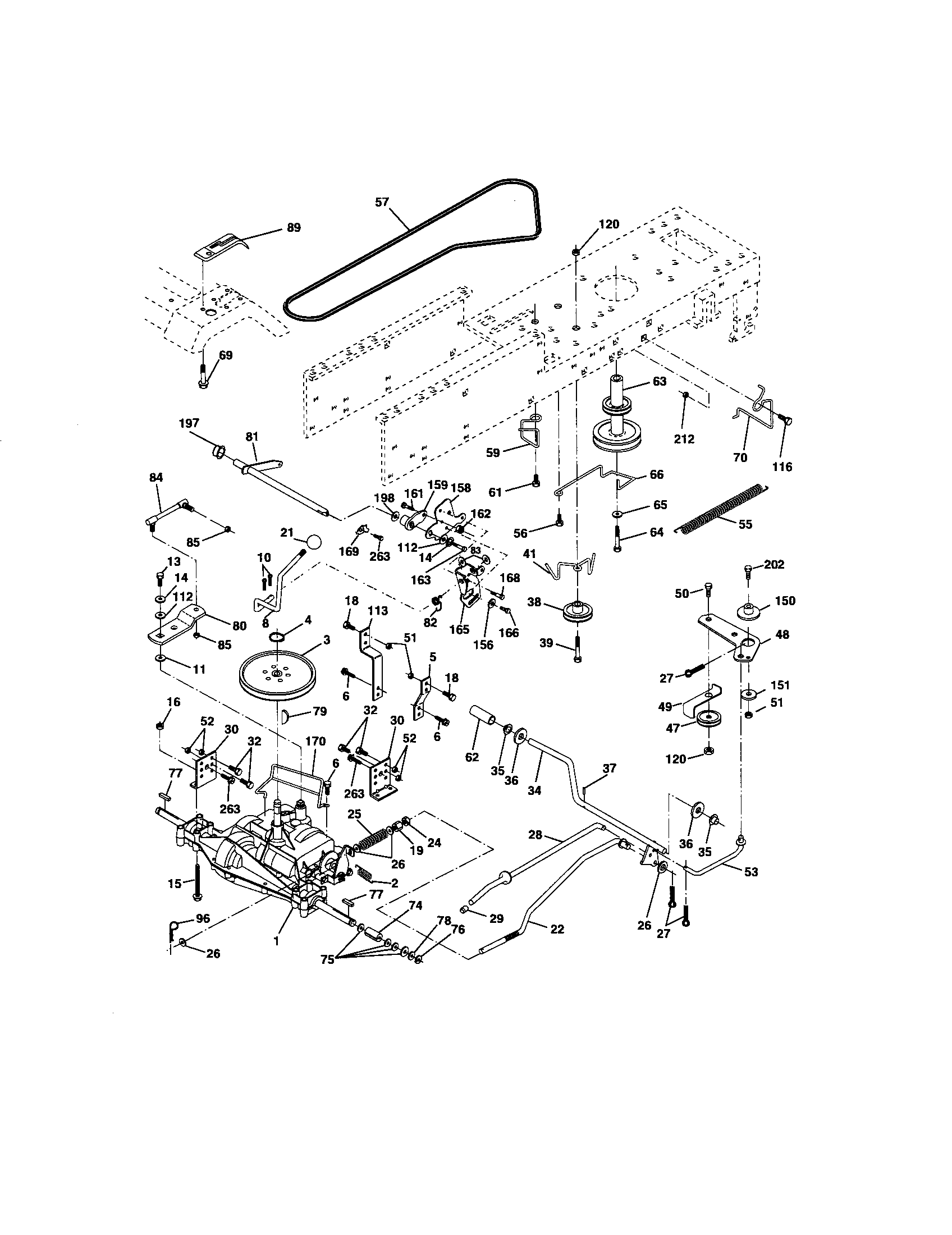 Ground Drive Diagram and Parts List for 917275350  Craftsman Lawn Tractor