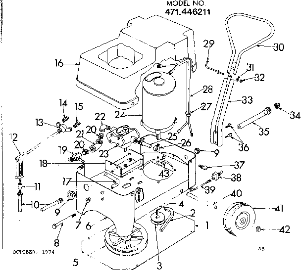 Replacement Parts Diagram and Parts List for 471446211  Craftsman Pressure Washer