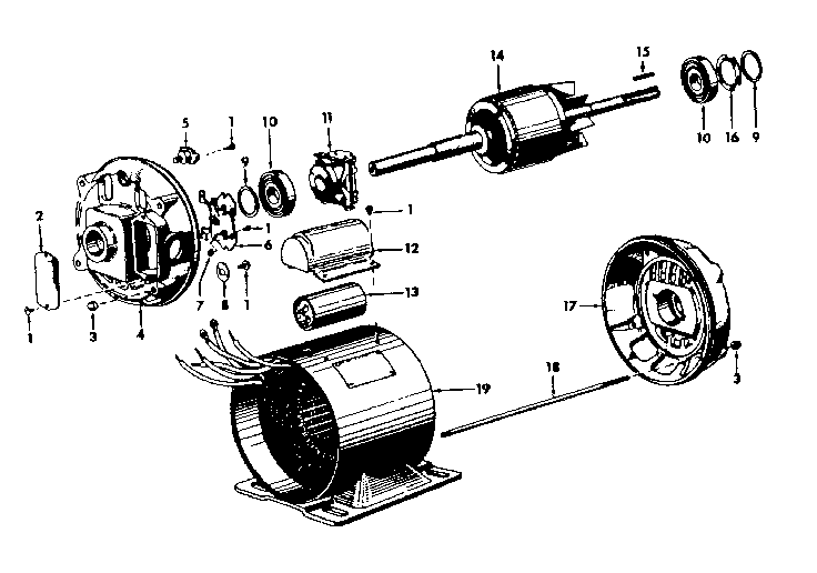 Unit Diagram and Parts List for 11319876  Craftsman Power Motor