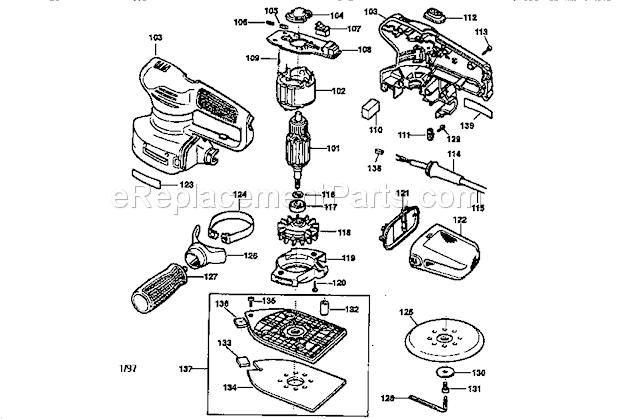 Multi-Sander Diagram and Parts List for 900116660  Craftsman Sander Polisher