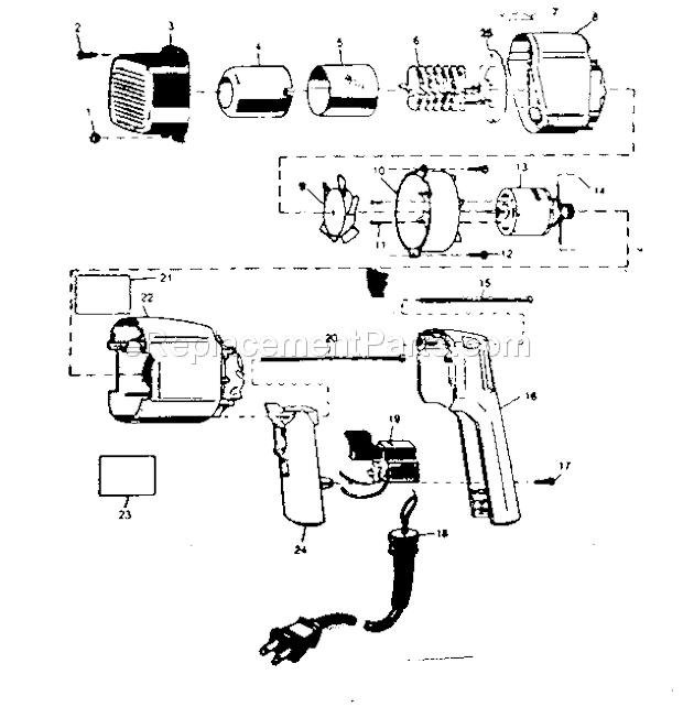 Page A Diagram and Parts List for 900117701  Craftsman Paint Sprayer