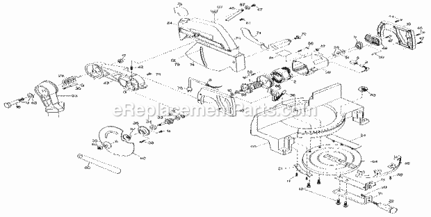 Unit Parts Diagram and Parts List for 900234821  Craftsman Miter Saw