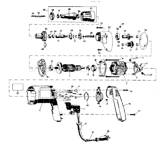 Page A Diagram and Parts List for 900271090  Craftsman Electric Drill
