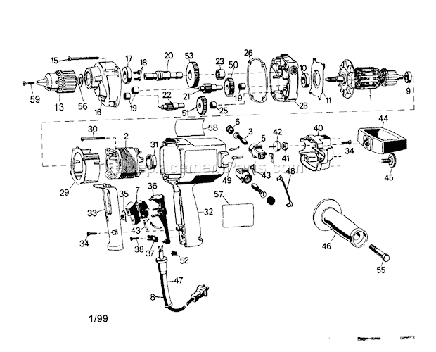Craftsman 13Mm (1/2") Dri... Diagram and Parts List for 900271100  Craftsman Cordless Drill