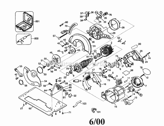 1/4" Circular Saw Diagram and Parts List for 900271110  Craftsman Circular Saw