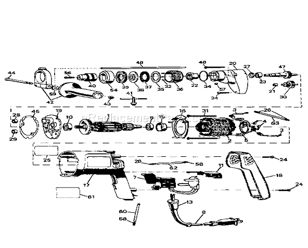 Page A Diagram and Parts List for 900271151  Craftsman Hammer Drill